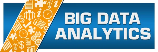 Big Data Analytics Texto Escrito Sobre Fundo Laranja Azul — Fotografia de Stock