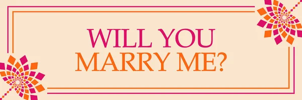 你愿意嫁给我吗 写在粉红色橙色背景上的文字 — 图库照片