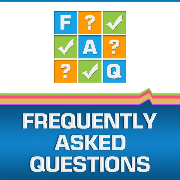 Faq Concept Image Text Blue Colorful Background — Stock Photo, Image