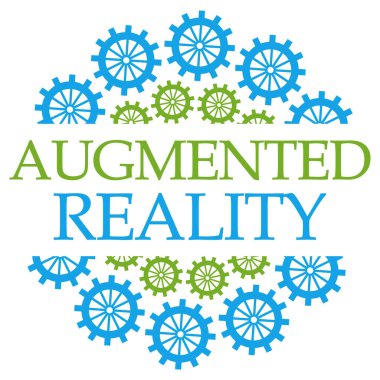 Artırılmış gerçeklik metni mavi yeşil arkaplan üzerine yazıldı.