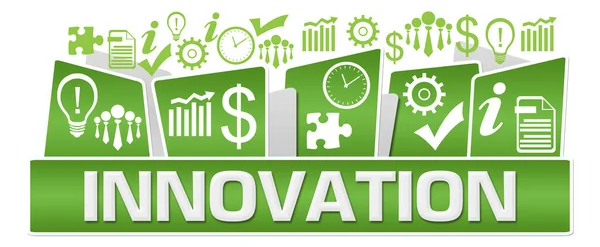 Innovation Text Written Green Background — Stock Photo, Image