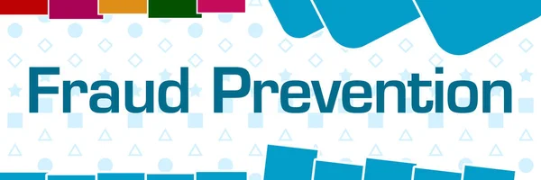 Fraud prevention text written over blue colorful background.