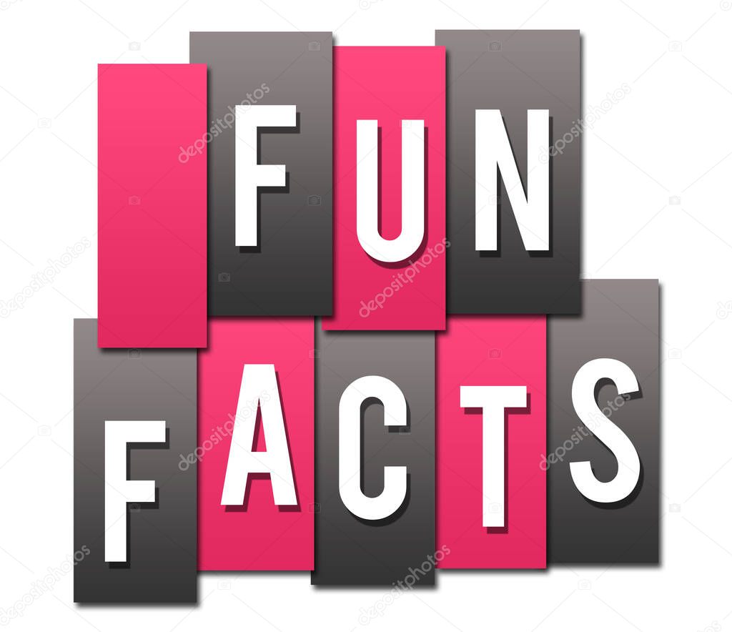 Fun facts text written over pink grey background.