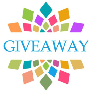 Renkli arkaplan üzerine yazılmış hediye metni.