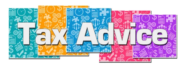 Tax advice text written over colorful background.
