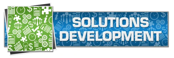 Solutions text written over green blue background.