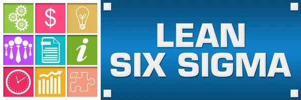 Lean Six Sigma Text Written Blue Colorful Background — Stock Photo, Image