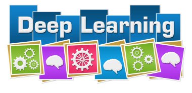 Mavi renkli arkaplan üzerine yazılmış derin öğrenme metni.