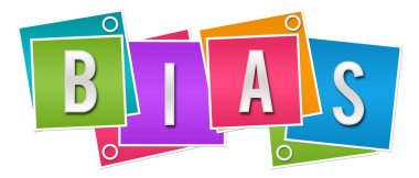 Renkli arkaplan üzerine yazılmış önyargı metni.