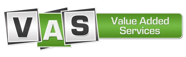 Vas Value Added Services Text Written Green Grey Background — Stock Photo, Image