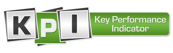 Kpi 绿色灰色背景下的关键性能指标文本 — 图库照片