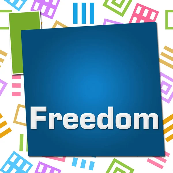 Freedom Text Written Blue Colorful Background — Stock Photo, Image