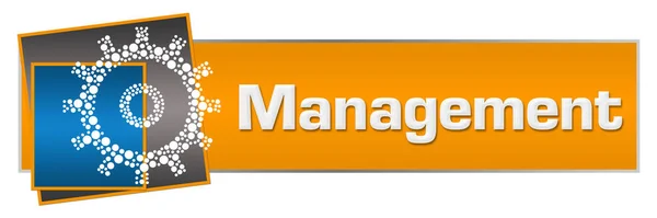Managementtext Auf Blauem Orangefarbenem Hintergrund — Stockfoto