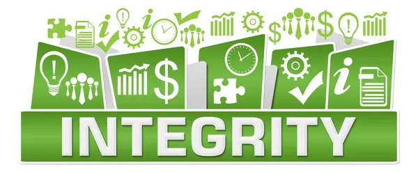 Integrity Text Written Green Background — Stock Photo, Image