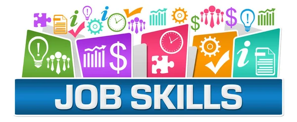 Job Skills Text Written Colorful Background — Stock Photo, Image