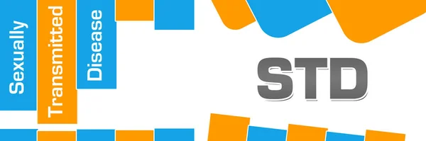 Std Szexuális Úton Terjedő Betegség Szöveget Írt Kék Narancs Háttér — Stock Fotó
