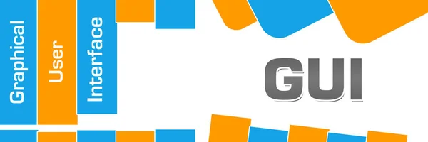 Gui Text Der Grafischen Benutzeroberfläche Auf Orange Blauem Hintergrund Geschrieben — Stockfoto