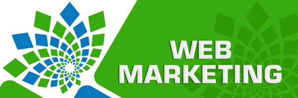 Web Marketing Testo Scritto Sfondo Verde Blu — Foto Stock