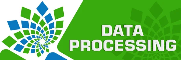 Data Processing Text Written Green Blue Background — Stock Photo, Image