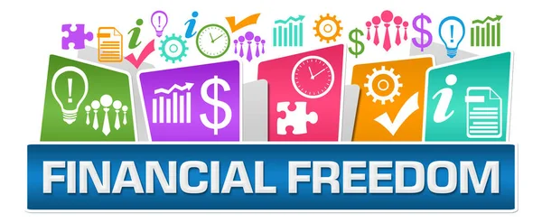 Financial Freedom Text Written Colorful Background — Stock Photo, Image