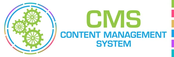 Cms コンテンツ管理システムコンセプトイメージとテキストおよび関連シンボル — ストック写真