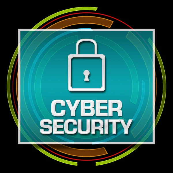 Cybersecurity Tekst Geschreven Zwarte Kleurrijke Achtergrond — Stockfoto