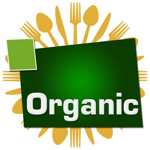 Organic Concept Image Text Written Green Brown Background — Stock Photo, Image