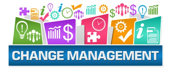 Change Management Konzeptbild Mit Text Und Verwandten Symbolen — Stockfoto