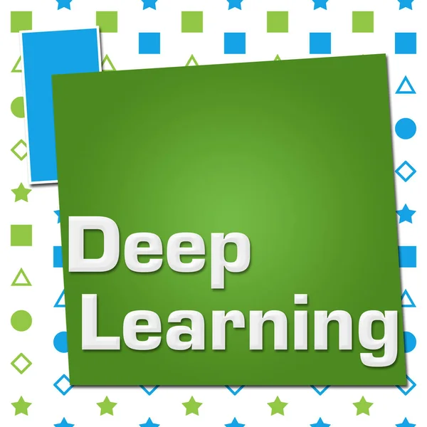 Deep Learning Text Über Grün Blauen Hintergrund Geschrieben — Stockfoto