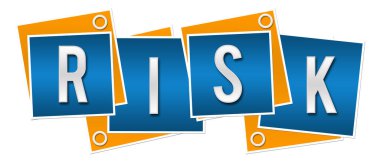 Mavi turuncu arkaplan üzerine yazılmış risk metni.