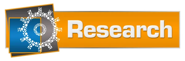 Research Text Alphabets Written Orange Blue Background — Stock Photo, Image