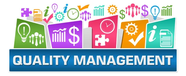 Quality Management Text Written Colorful Background — Stock Photo, Image