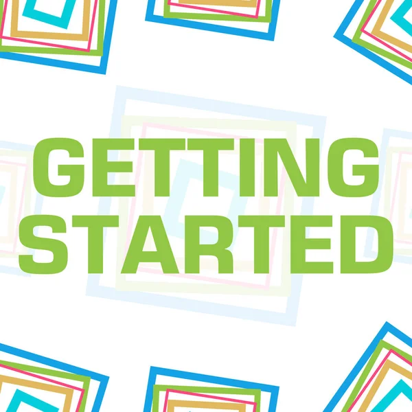 Getting Started Text Written Colorful Green Background — Stock Photo, Image