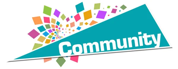 Community Text Written Colorful Turquoise Background — Stock Photo, Image
