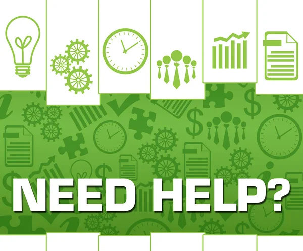 Necesita Ayuda Texto Escrito Sobre Fondo Verde —  Fotos de Stock