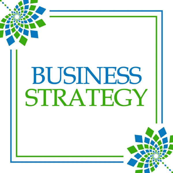 Bedrijfstrategie Tekst Geschreven Blauw Groene Achtergrond — Stockfoto