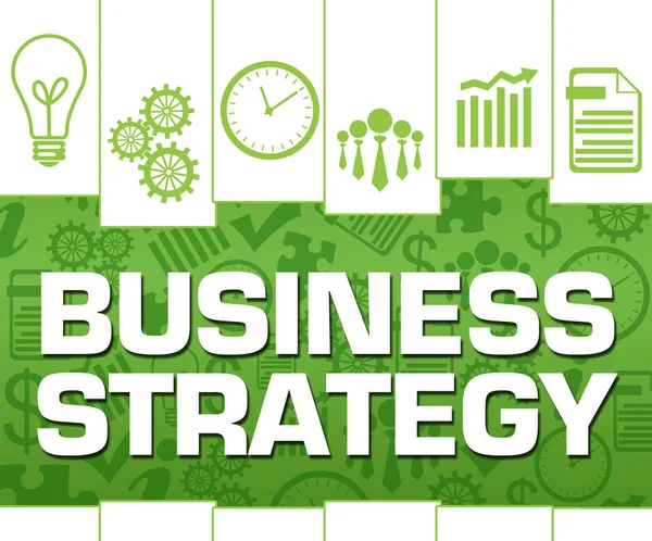 Text Zur Geschäftsstrategie Auf Grünem Hintergrund Geschrieben — Stockfoto