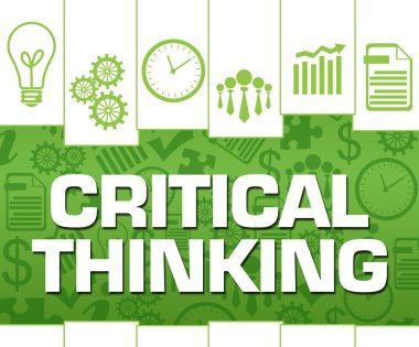 Yeşil arkaplan üzerine yazılan eleştirel düşünme metni.