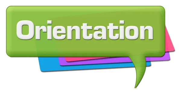 Orientation Text Written Green Colorful Background — 图库照片