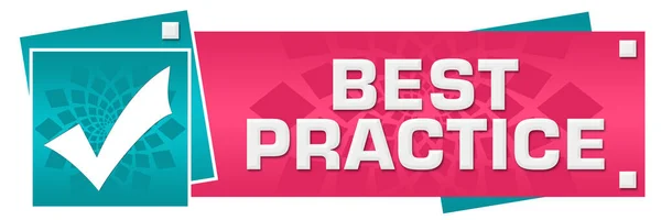 Best Practice Testo Scritto Sfondo Rosa Turchese — Foto Stock