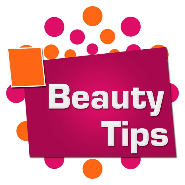Beauty tips text written over pink orange background.