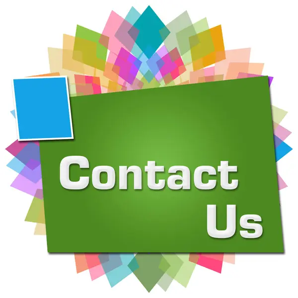 Contact Written Colorful Green Background — Stock Photo, Image