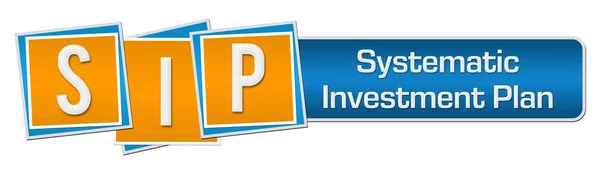 Sip Piano Investimenti Sistematici Testo Scritto Sfondo Blu Arancio — Foto Stock