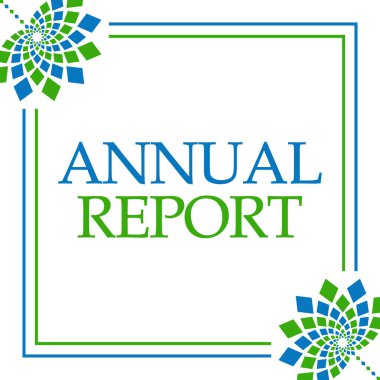 Pembe arkaplan üzerine yazılmış yıllık rapor metni.