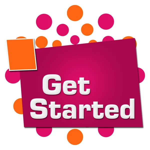 Get Started Text Written Pink Orange Background — Stock Photo, Image