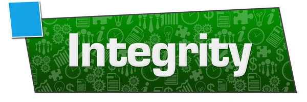 Integrity Text Written Green Blue Background — Stock Photo, Image