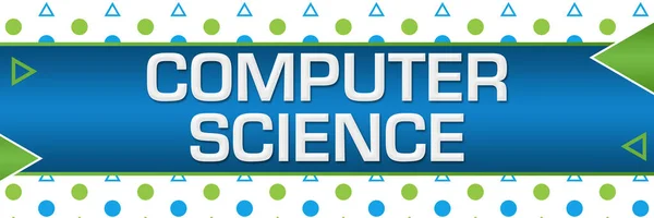用绿色蓝色背景写的计算机科学文章 — 图库照片