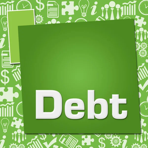 Schuldentext Auf Grünem Hintergrund Geschrieben — Stockfoto