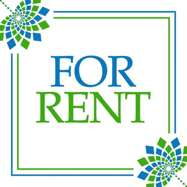 Rent Text Written Blue Green Background — Stock Photo, Image