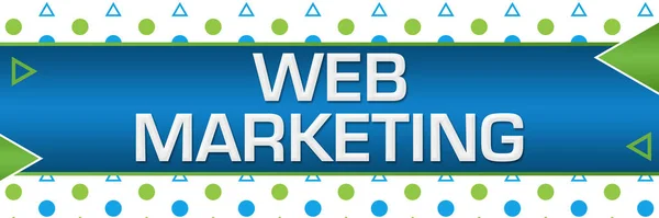 Web Marketing Testo Scritto Sfondo Verde Blu — Foto Stock